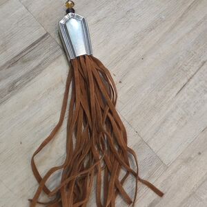 Fringe Tassel Pendant Necklace in Cognac Brown